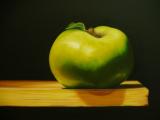 Green Apple with Leaf